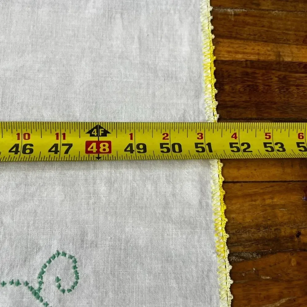 Handmade Table Cloth Criss Cross Stitch 51.5 x 52.5